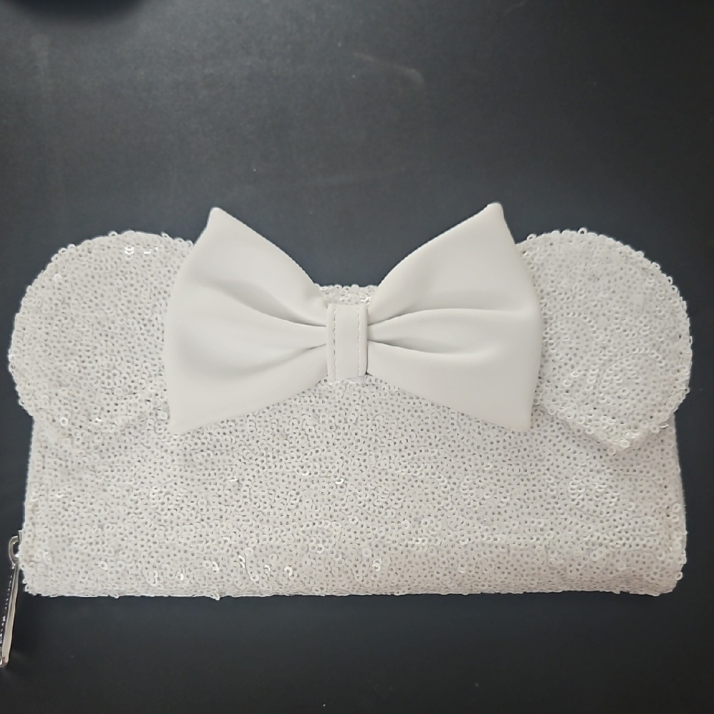 Disney White Sequin Bridal Loungefly Wallet
